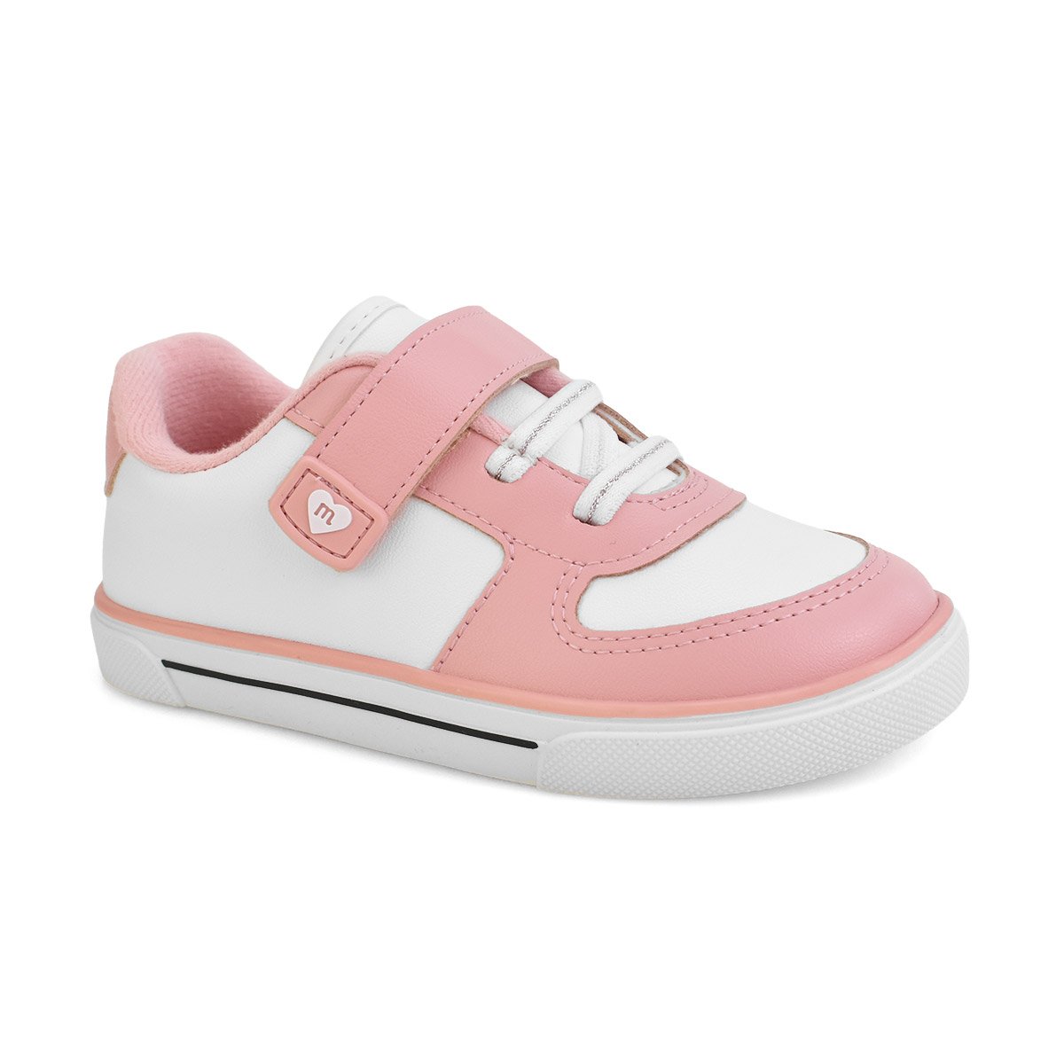 Tenis Molekinha Rosa Ajuste Velcro Moda Casual Meninas 