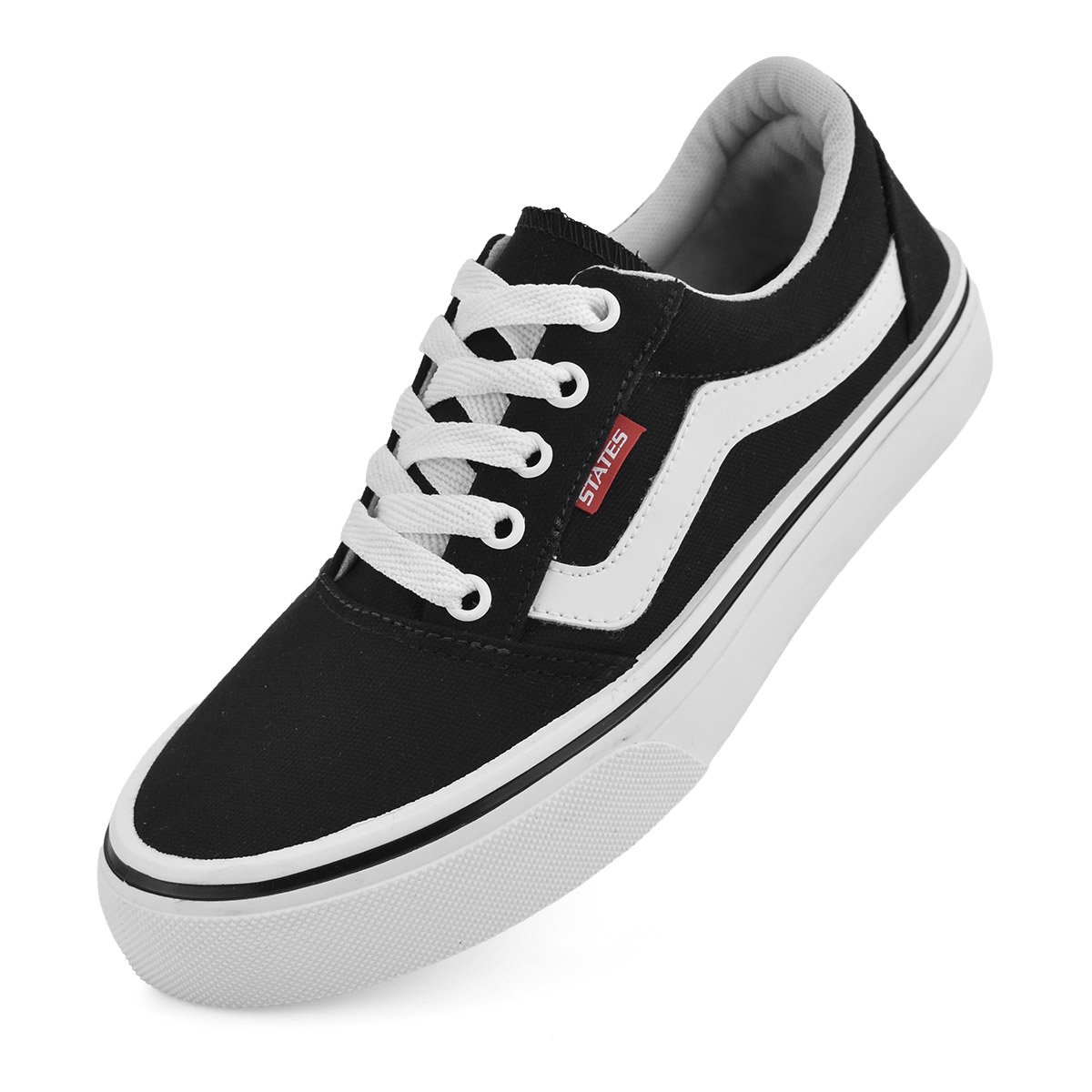 Tenis Botinho Meninos Preto Branco Estiloso Casual Preto 3