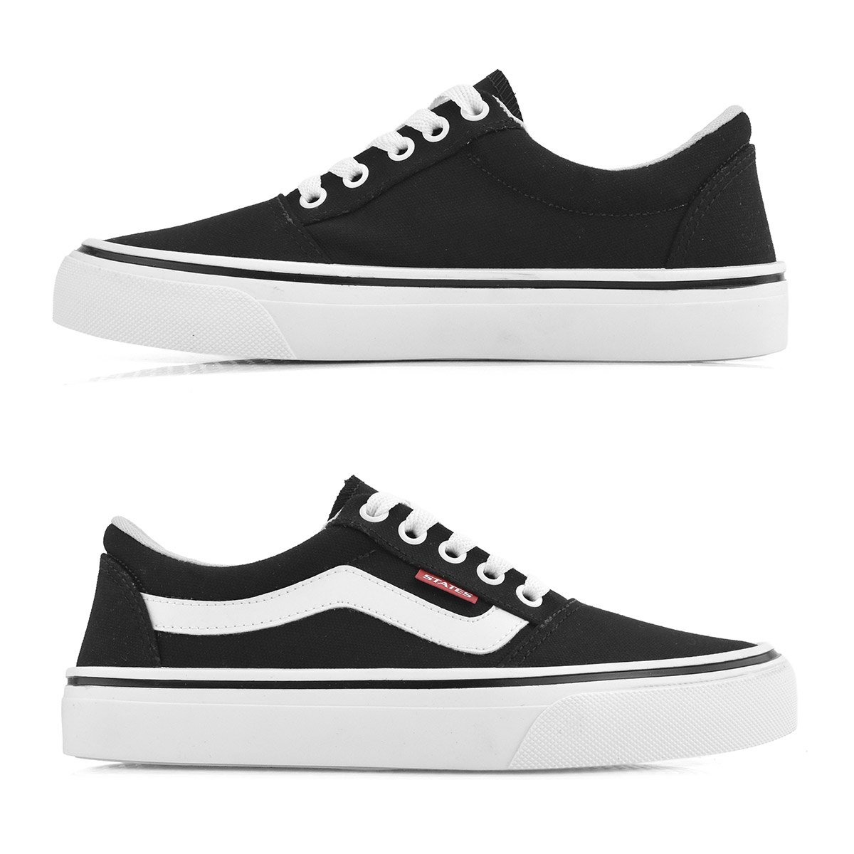 Tenis Botinho Meninos Preto Branco Estiloso Casual Preto 5