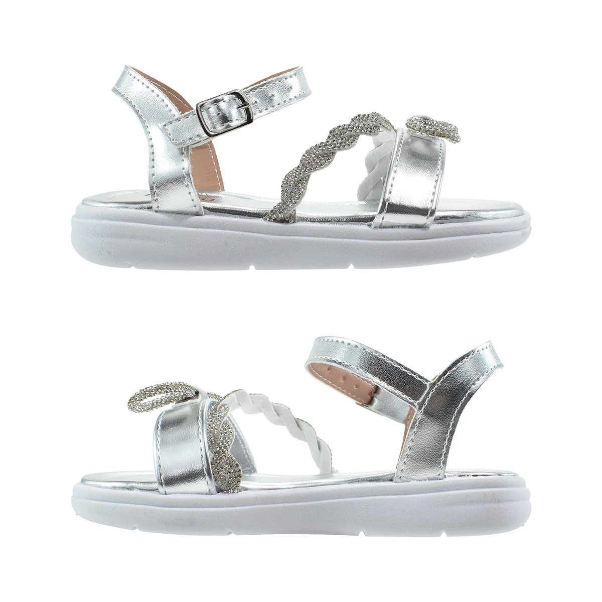 Sandalia Lalilu Prata Meninas Conforto Estilo Fashion Infantil Prata 3