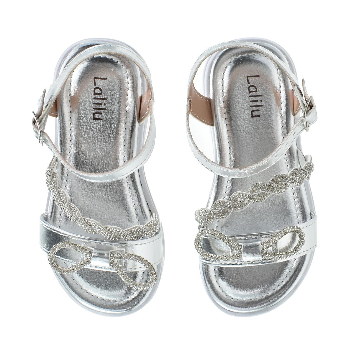 Sandalia Lalilu Prata Meninas Conforto Estilo Fashion Infantil Prata 4