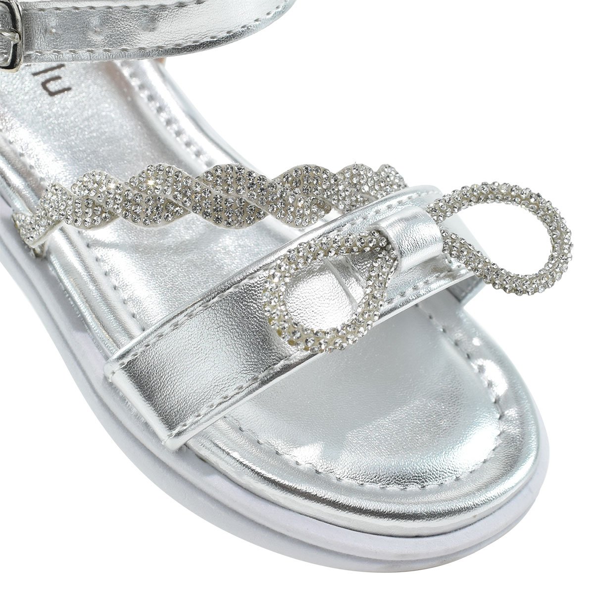 Sandalia Lalilu Prata Meninas Conforto Estilo Fashion Infantil Prata 5