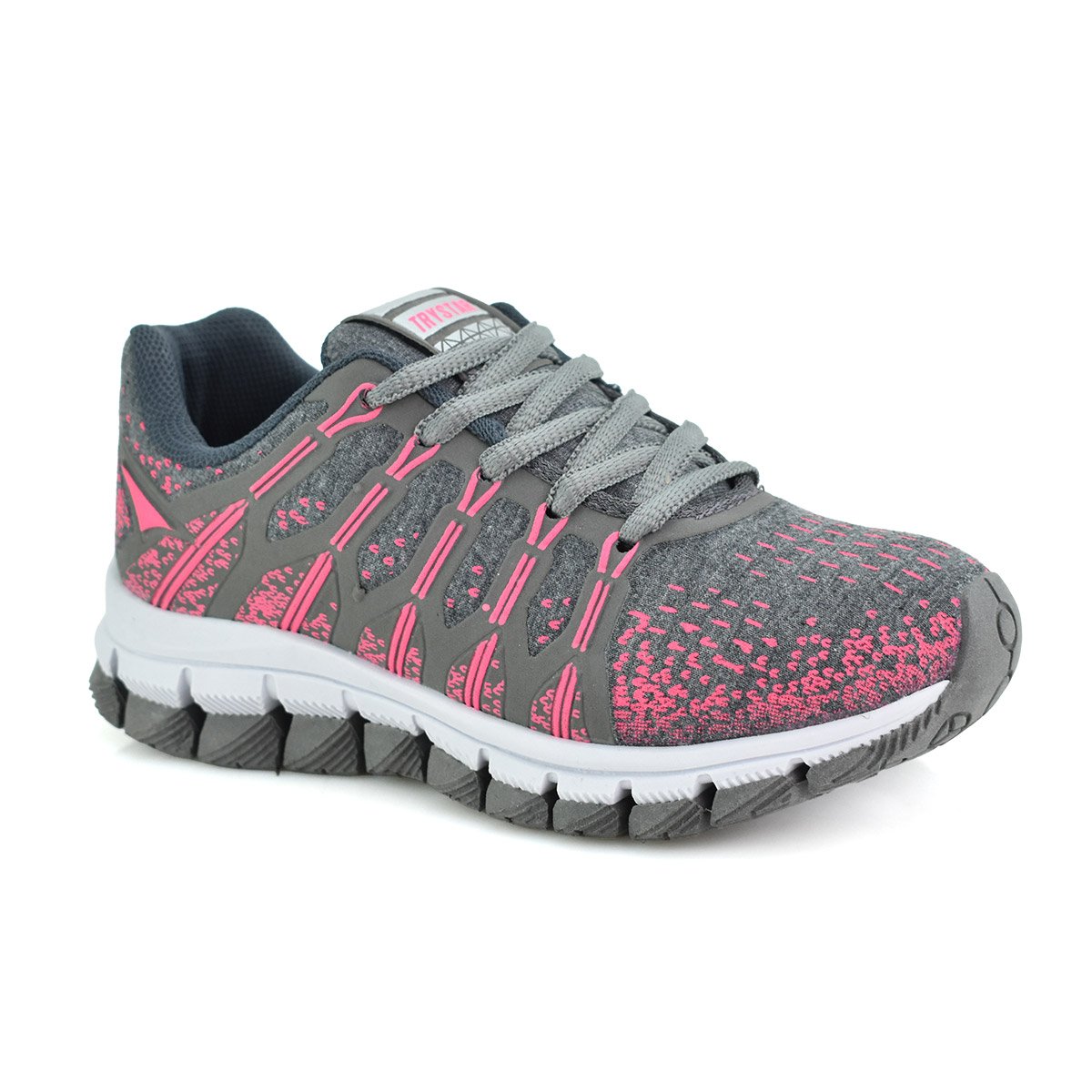 Tenis Meninas Casual Try Star Grafite e Pink Cadarco