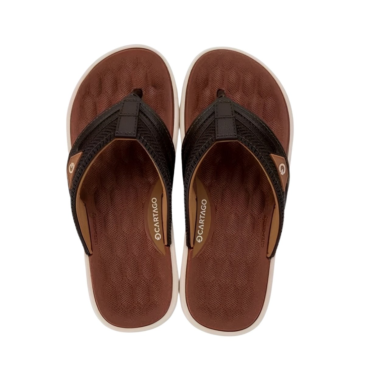 Chinelo Cartago Malta Bege Marrom Masculino Anatomico