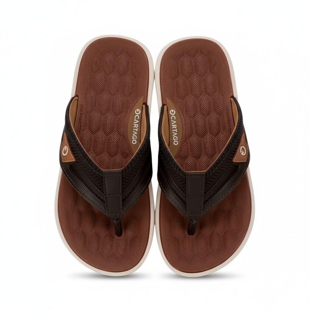 Chinelo Cartago Malta Bege Marrom Masculino Anatomico Marrom 5