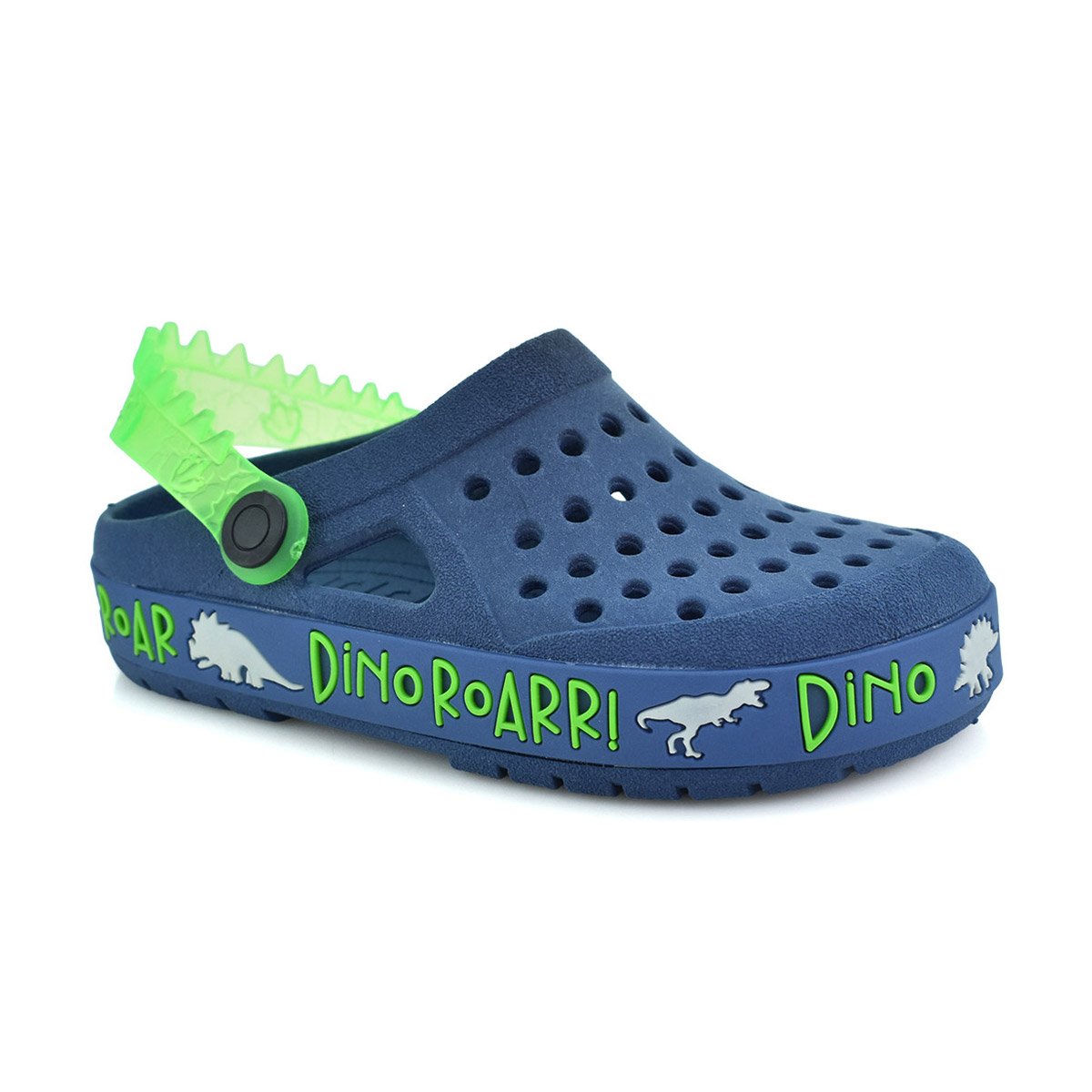 Babuche Meninos Dinossauro Marinho Verde Ultraleve