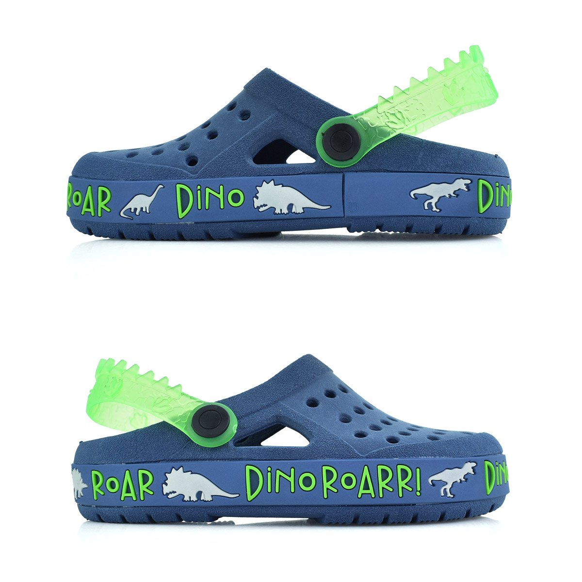 Babuche Meninos Dinossauro Marinho Verde Ultraleve Azul 4