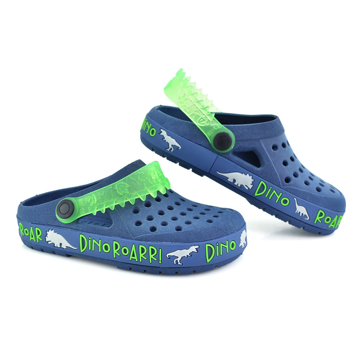 Babuche Meninos Dinossauro Marinho Verde Ultraleve Azul 5