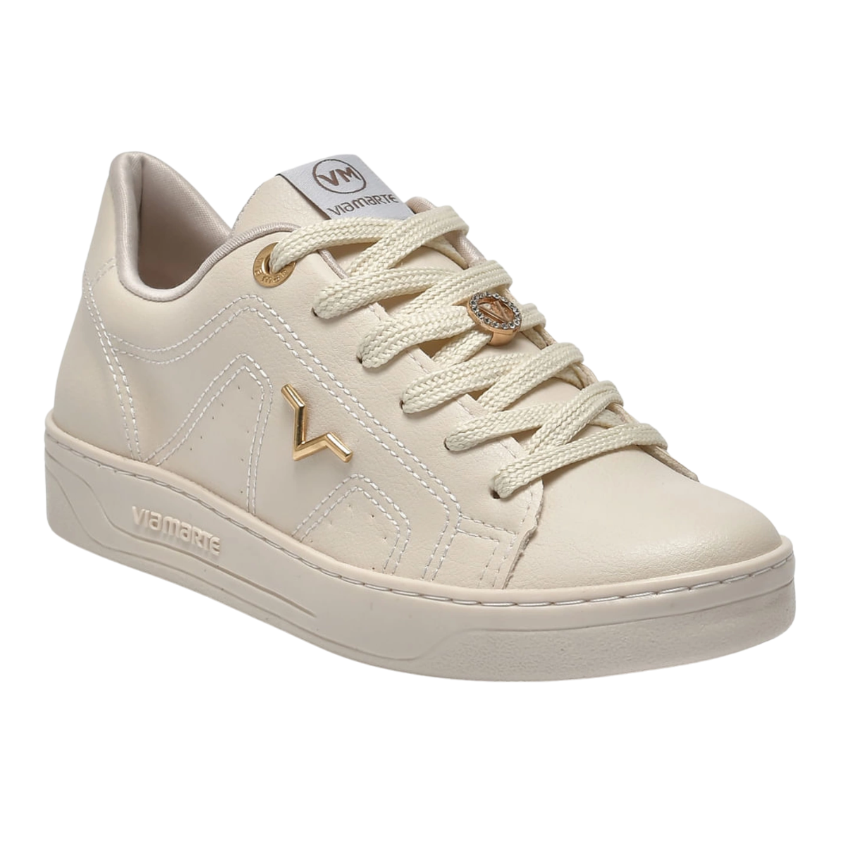 Tenis Feminino Via Marte Napa Marfim Estiloso Confortavel
