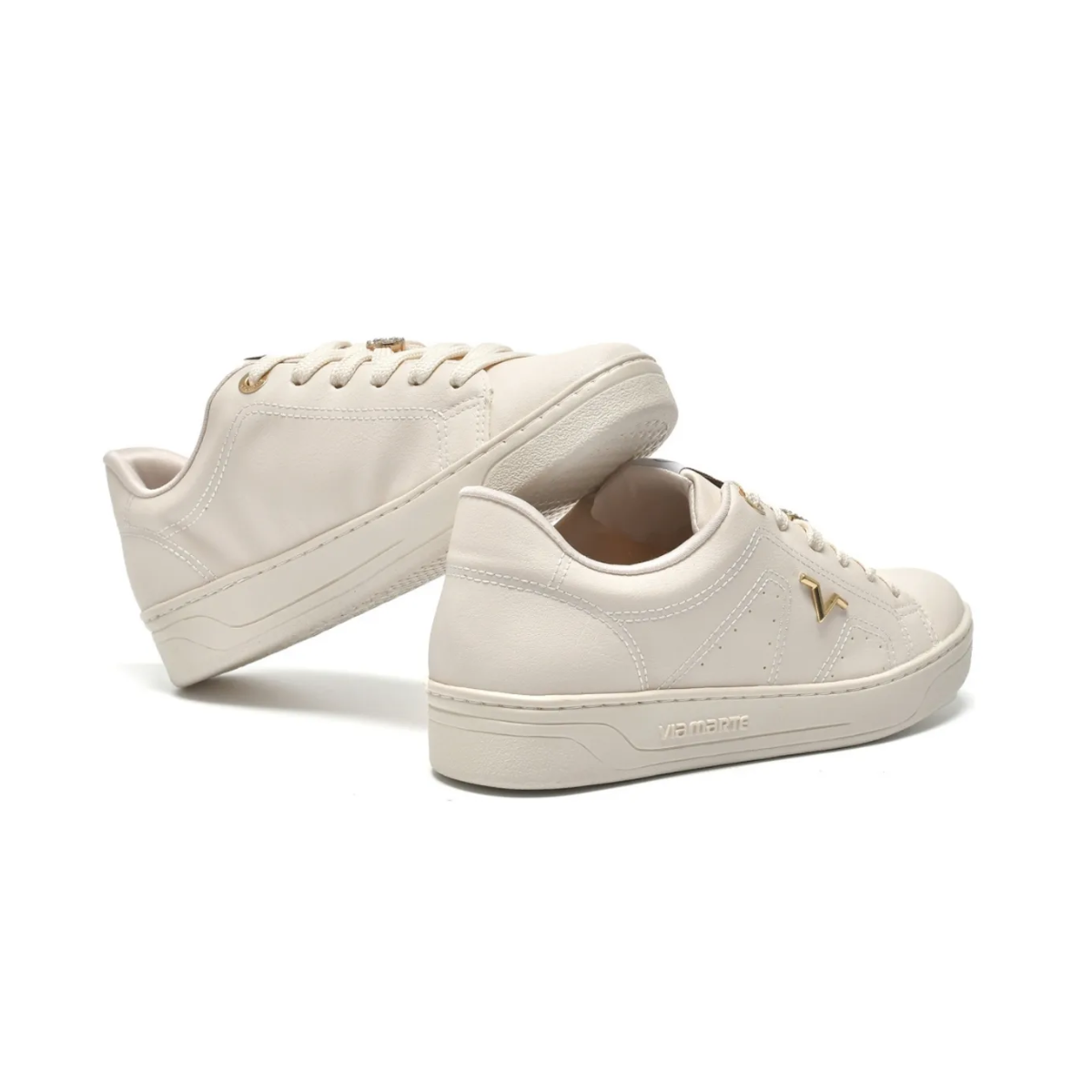 Tenis Feminino Via Marte Napa Marfim Estiloso Confortavel Bege 4