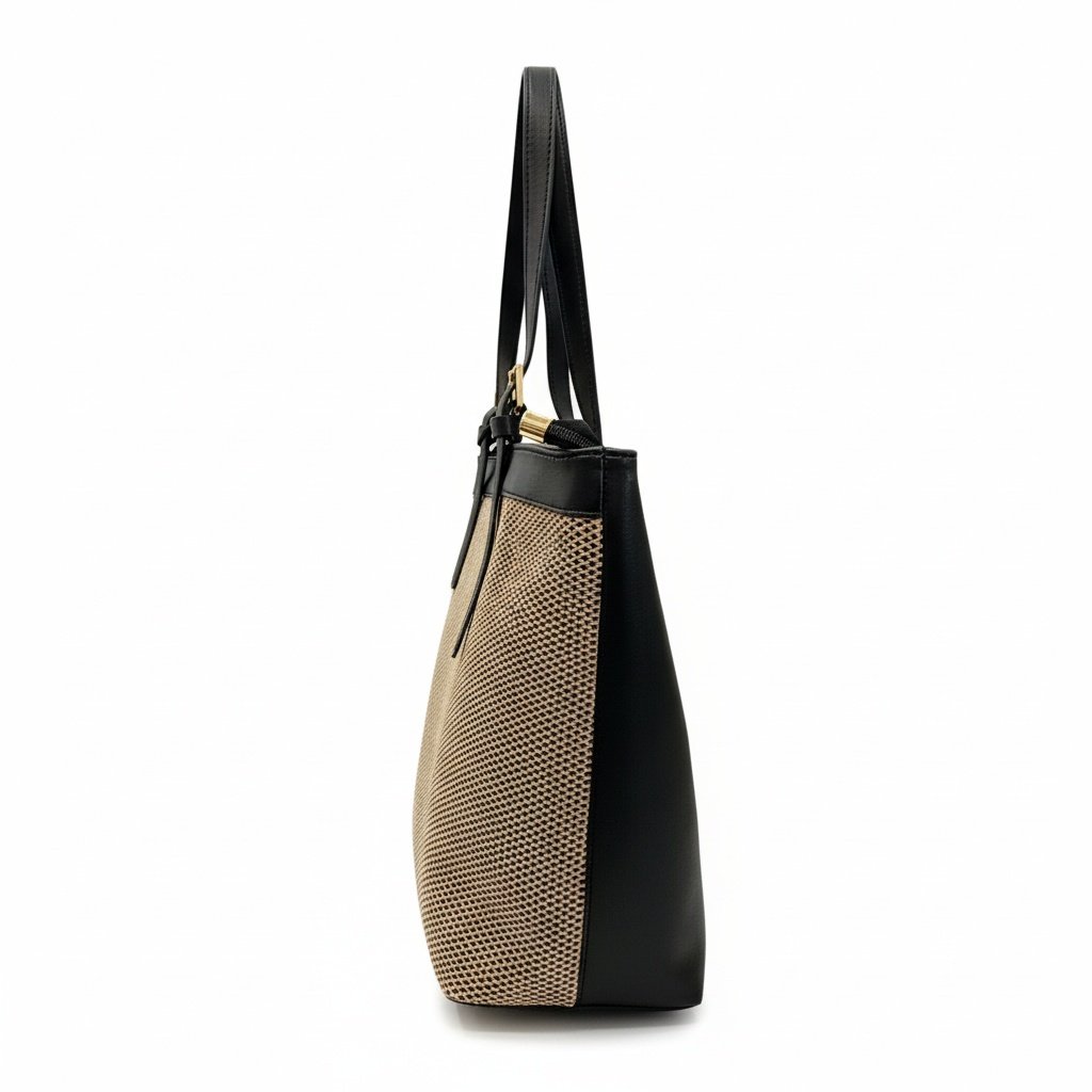 Bolsa Modare Versatil Preta Elegante Feminina Estilo Moderno Bege/Preto 2