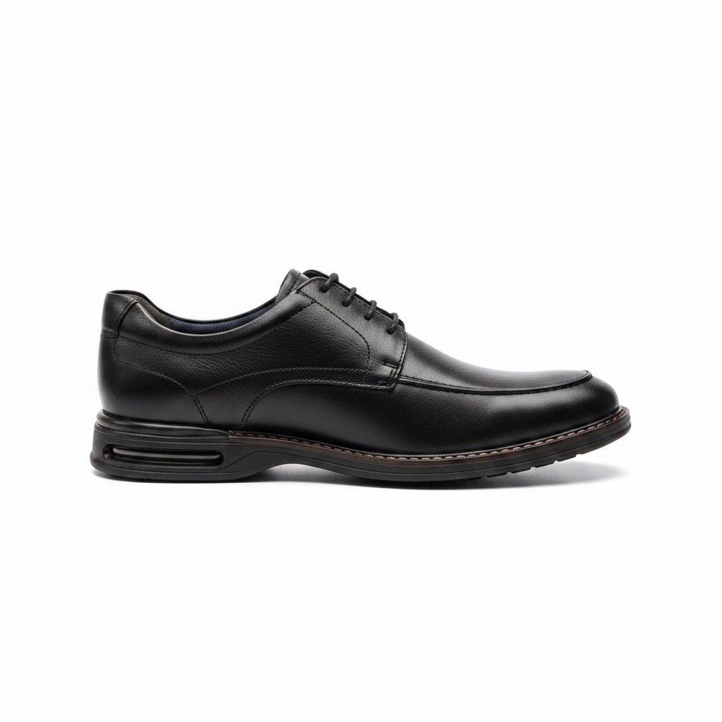 Democrata Oxford Couro Preto Estilo Social Anatomico Preto 3