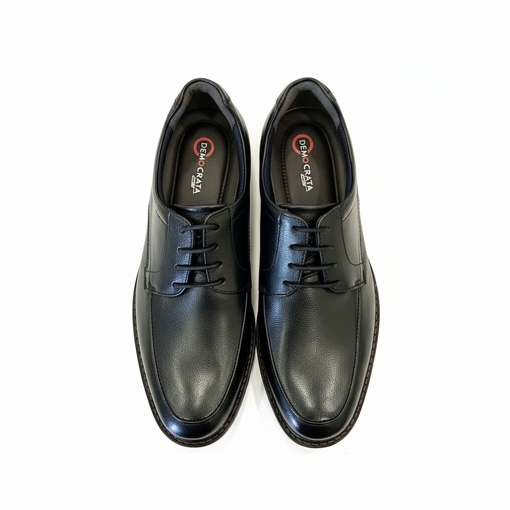 Democrata Oxford Couro Preto Estilo Social Anatomico Preto 4