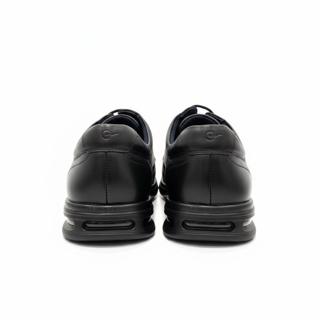 Democrata Oxford Couro Preto Estilo Social Anatomico Preto 5