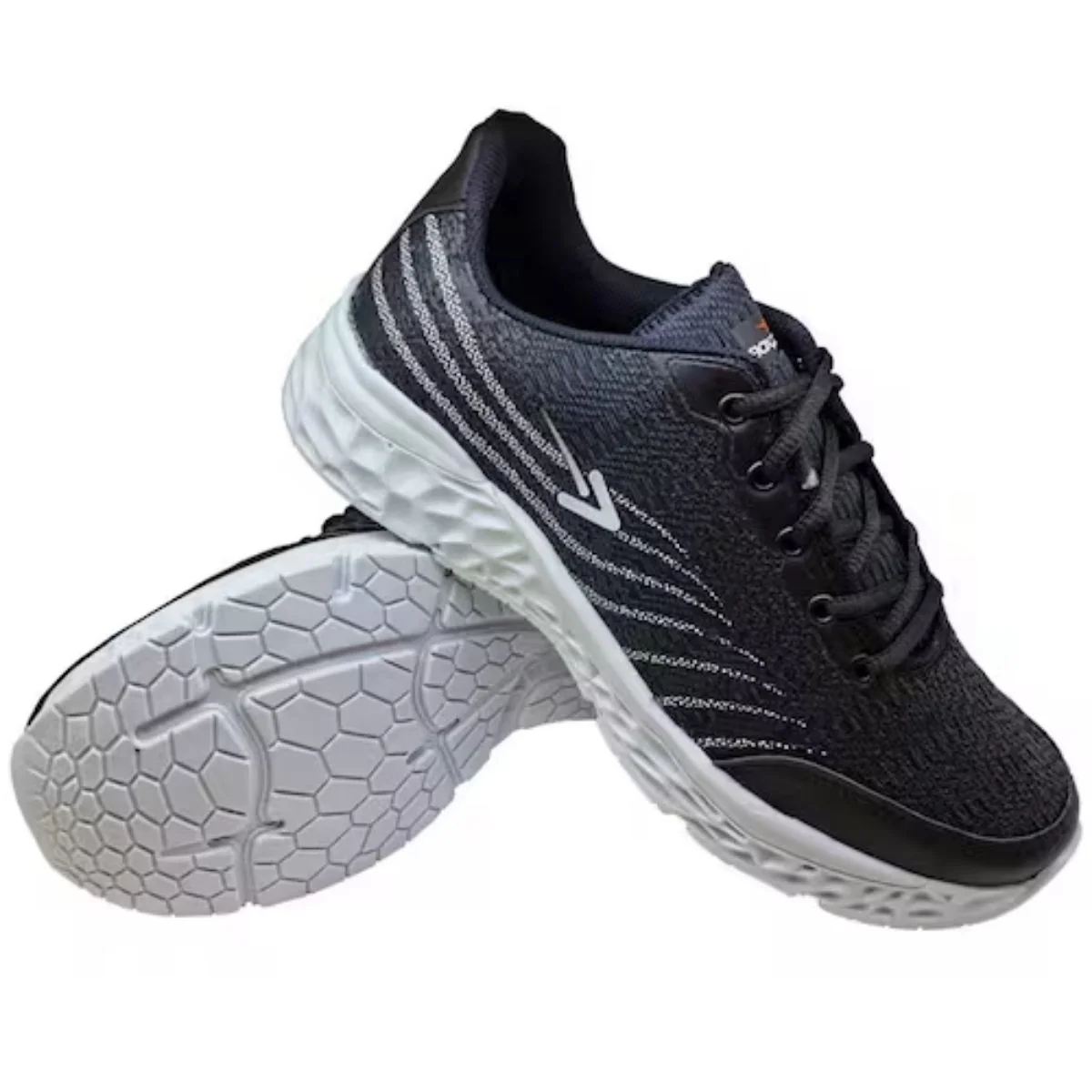 Tenis Masculino Box 200 Preto Branco Leve e Pratico Cardaco Preto 3
