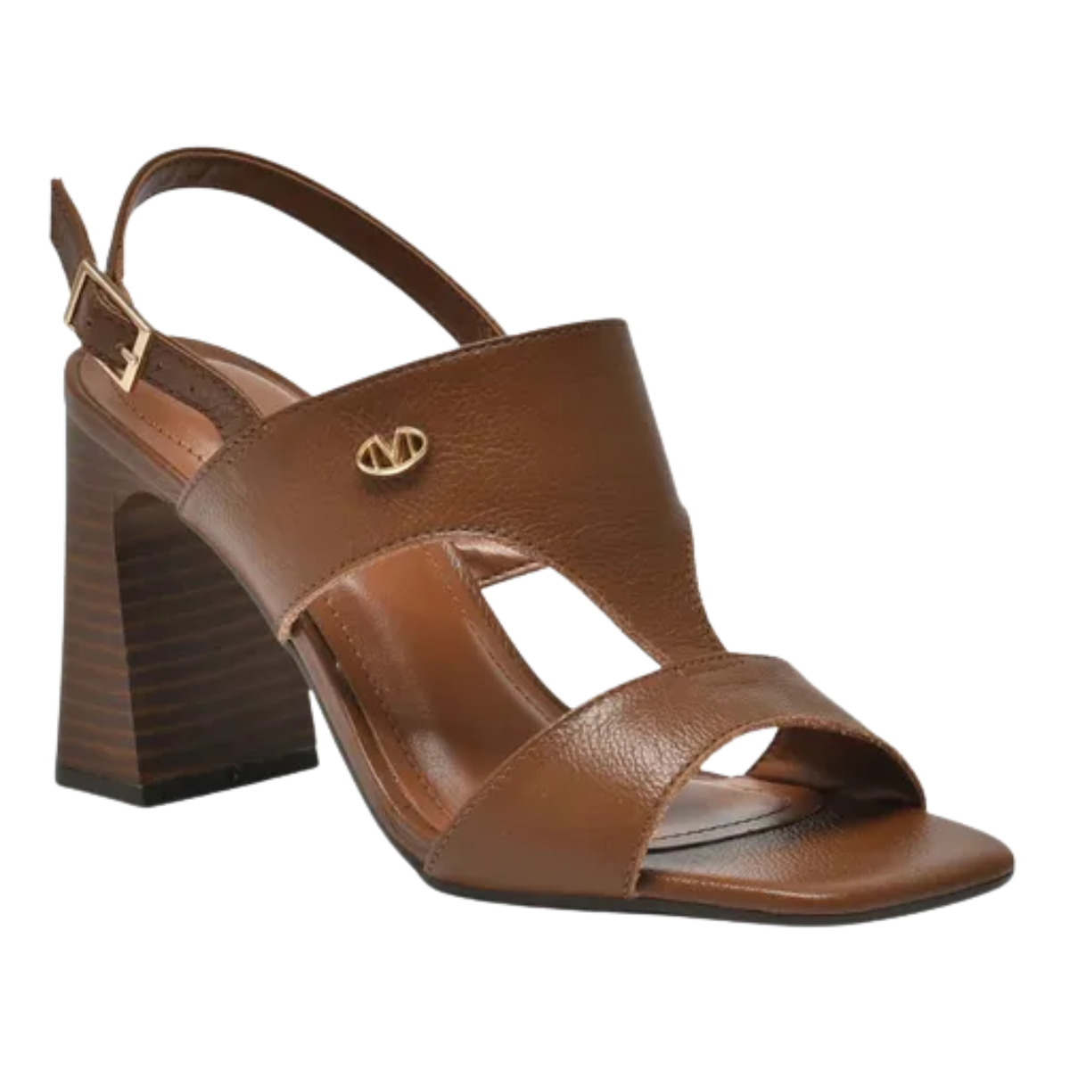 Via Marte Sandalia Caramelo Couro Elegancia