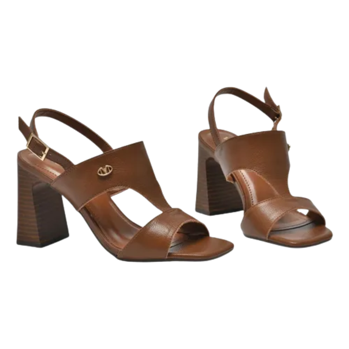 Via Marte Sandalia Caramelo Couro Elegancia Marrom 3