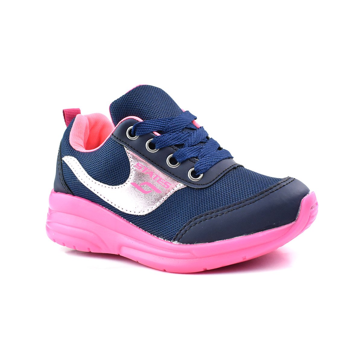 Tenis Botinho Rodinha Removivel Marinho Pink ST040