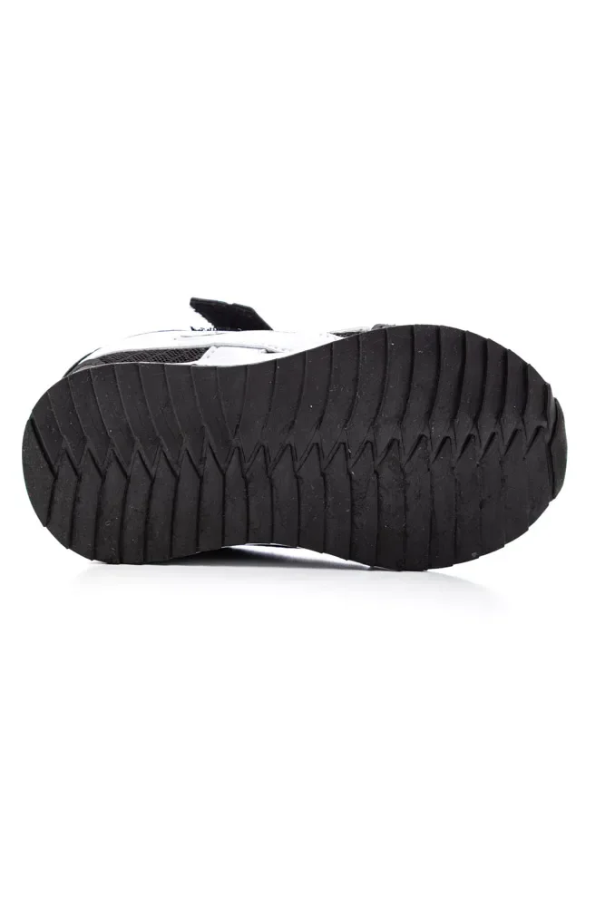 Tenis Botinho Meninos Preto Branco Velcro Antiderrapante Preto/Branco 4