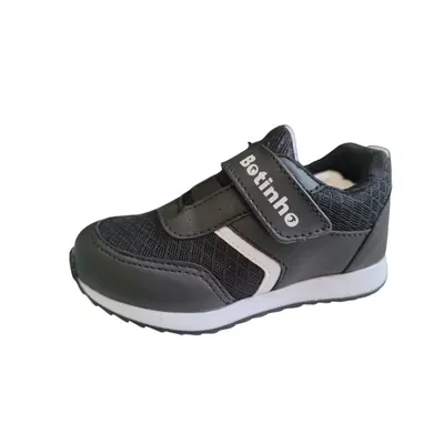Tenis Botinho Meninos Preto Branco Velcro Antiderrapante Preto/Branco 5