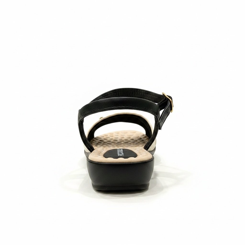 Piccadilly Sandalia Corrente Elegancia Off White Preto Off White/Preto 3