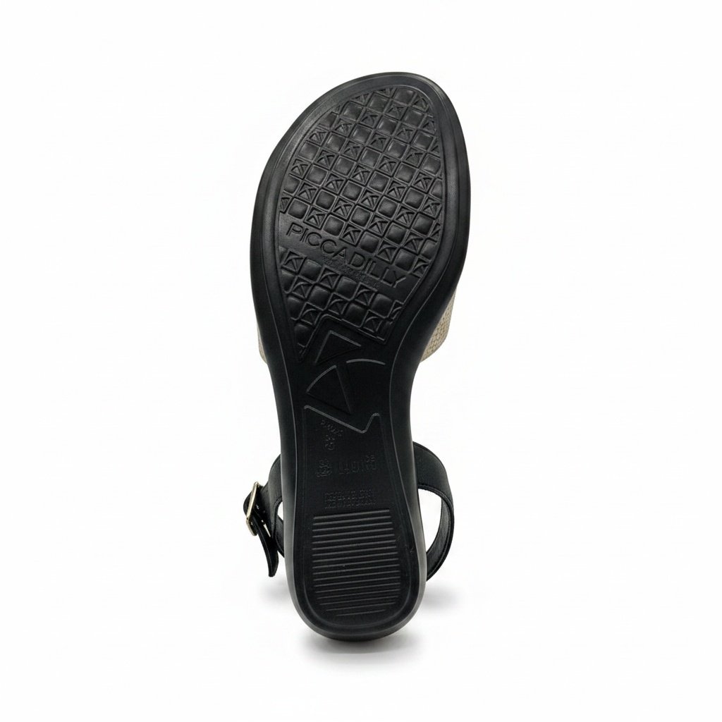 Piccadilly Sandalia Corrente Elegancia Off White Preto Off White/Preto 6