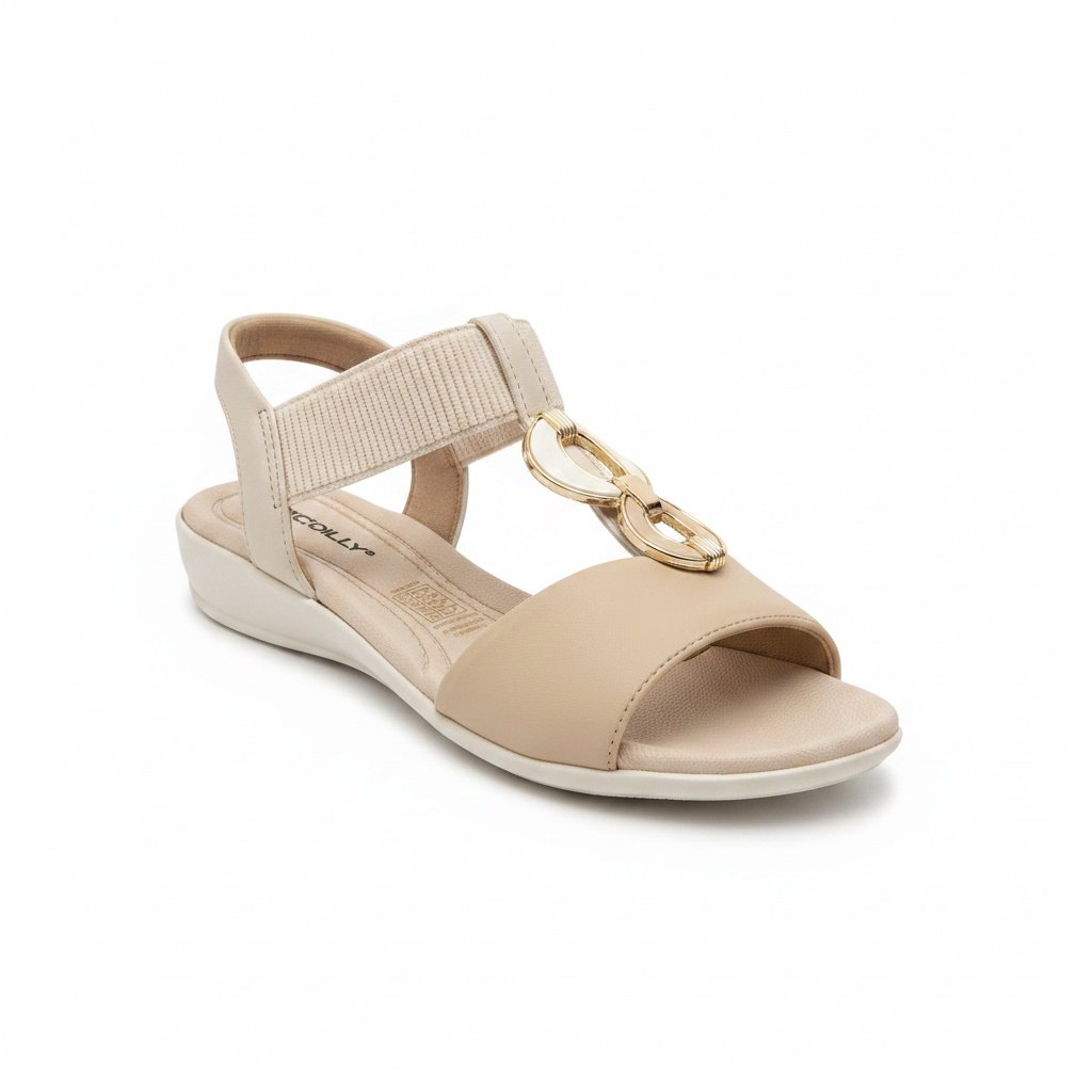 Sandalia Piccadilly Off White Confortavel Macia Uso Diario