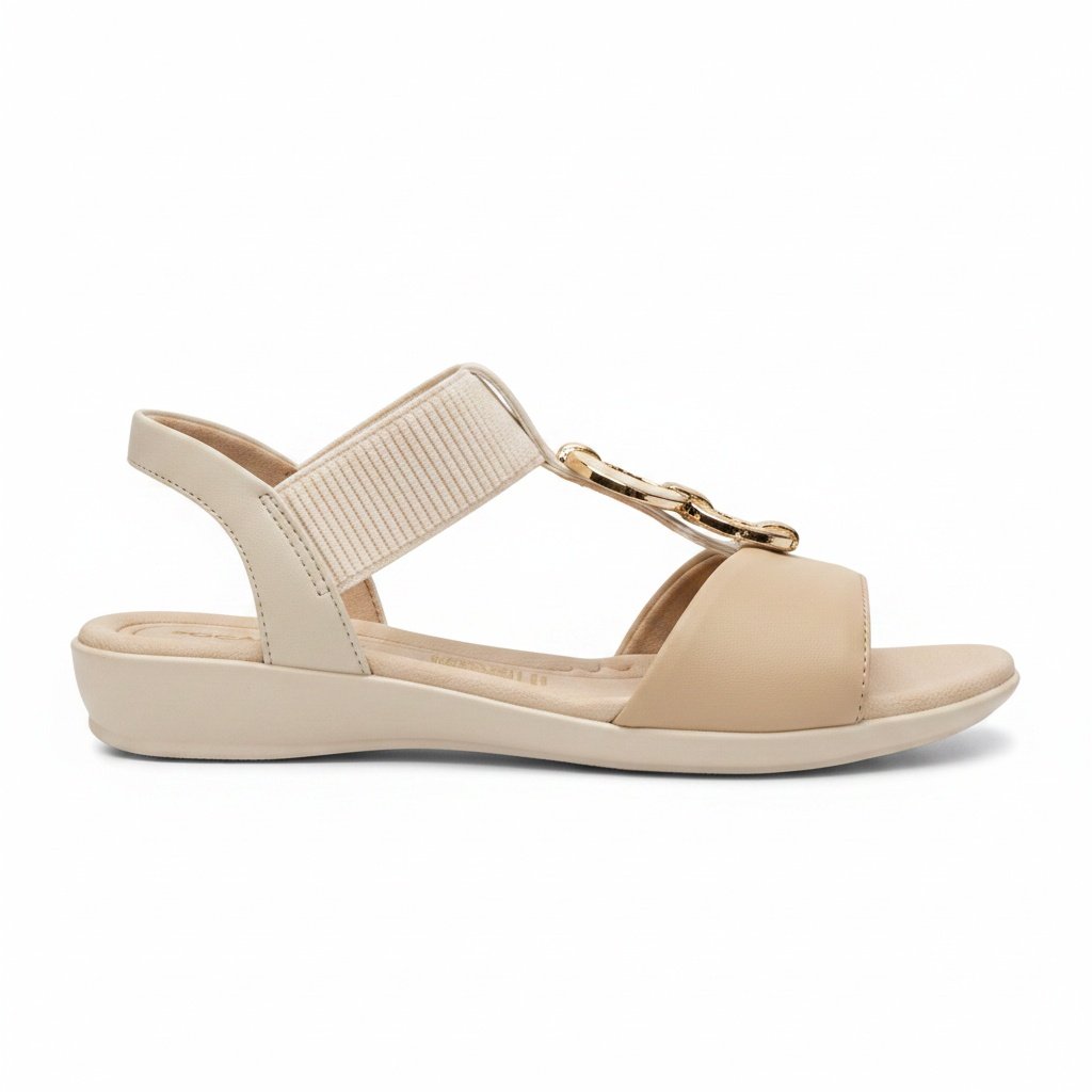 Sandalia Piccadilly Off White Confortavel Macia Uso Diario Bege 4
