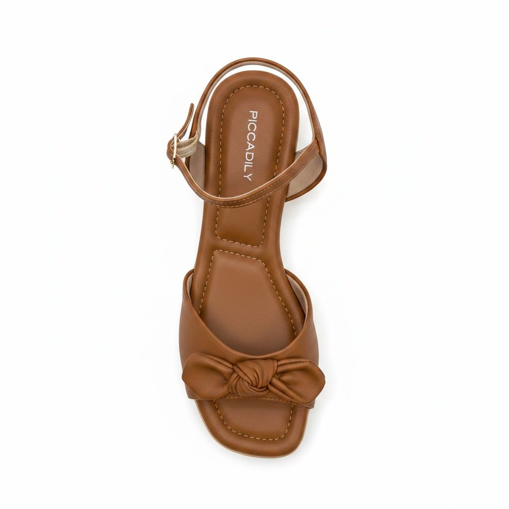 Piccadilly Sandalia Anabela Feminino Estilo Moderno Mascavo Marrom 2