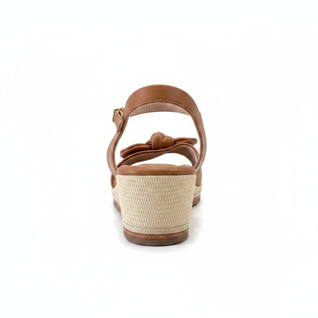 Piccadilly Sandalia Anabela Feminino Estilo Moderno Mascavo Marrom 4