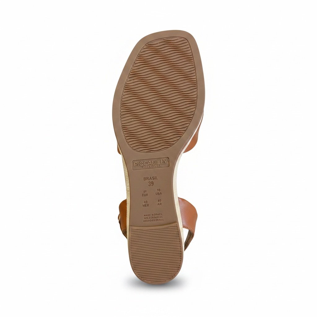 Piccadilly Sandalia Anabela Feminino Estilo Moderno Mascavo Marrom 6