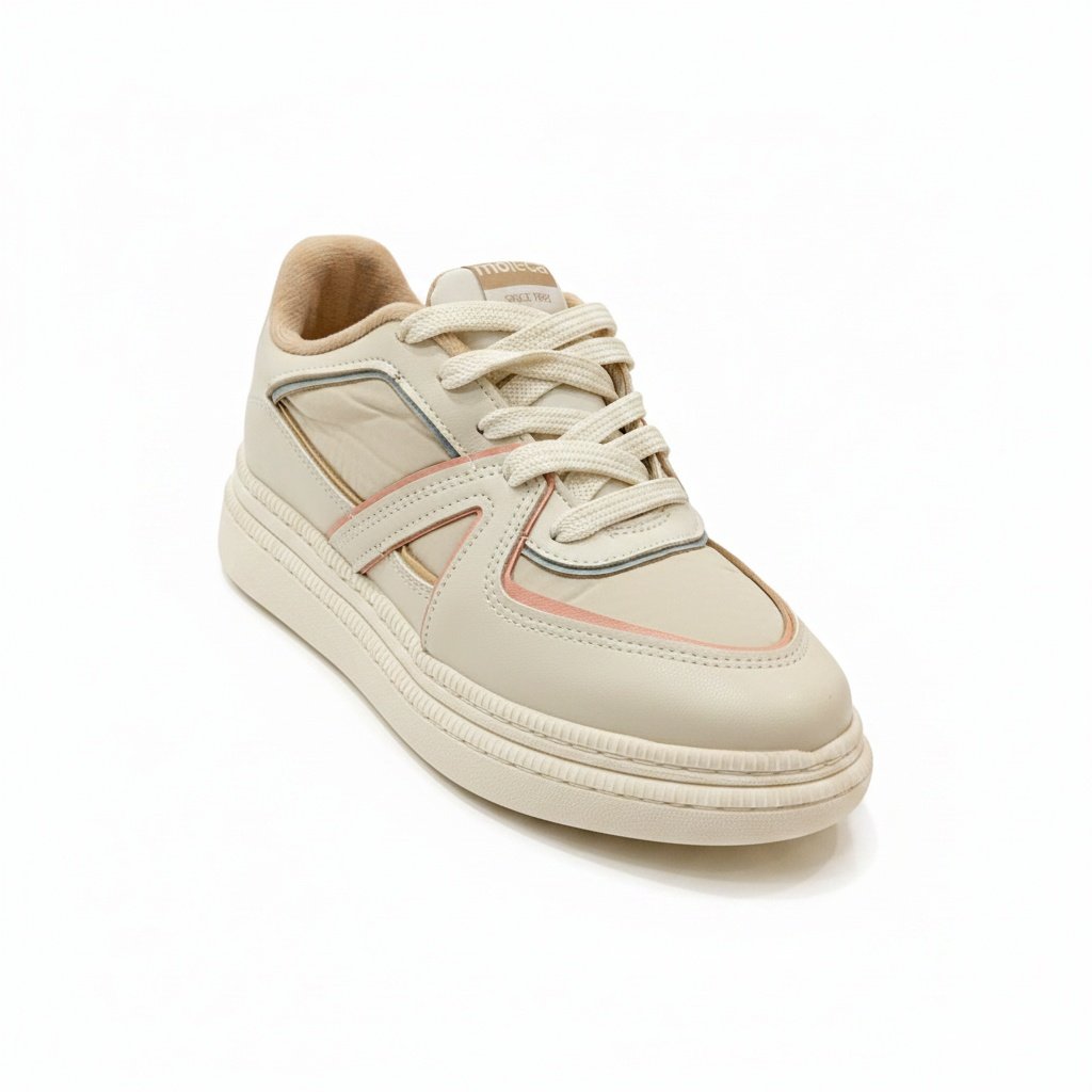 Tenis Moleca Urbano Branco Off Rosa Azul Estiloso