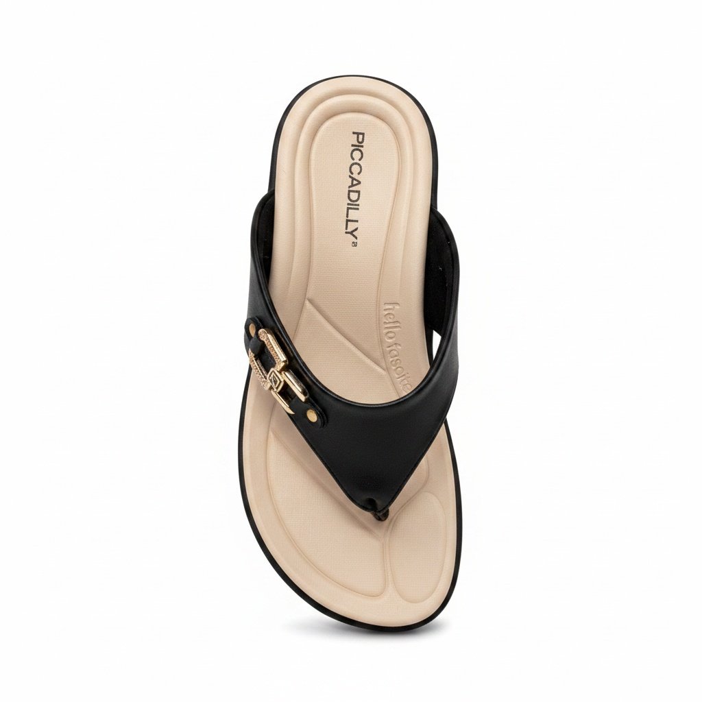 Piccadilly Tamanco Preto Feminino Solado Alto Antiderrapante Preto 2