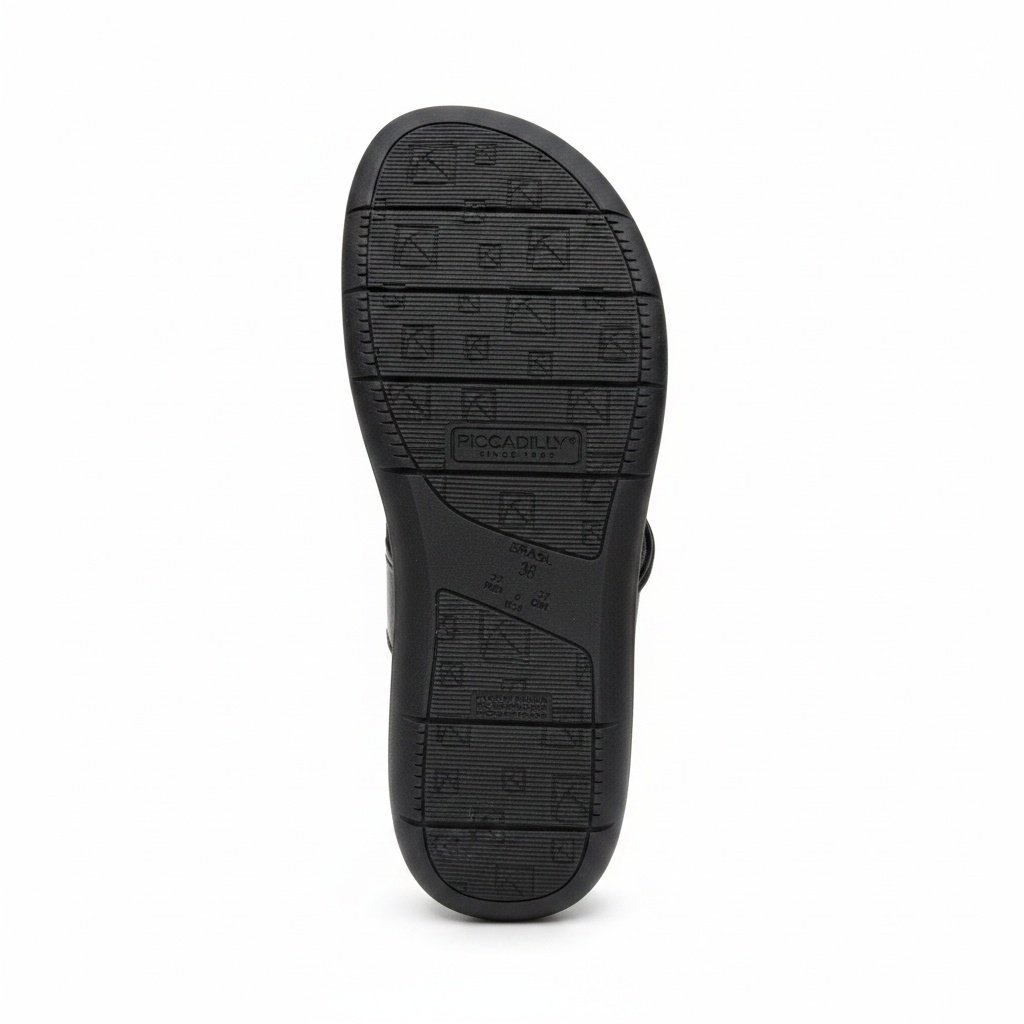 Piccadilly Tamanco Preto Feminino Solado Alto Antiderrapante Preto 6