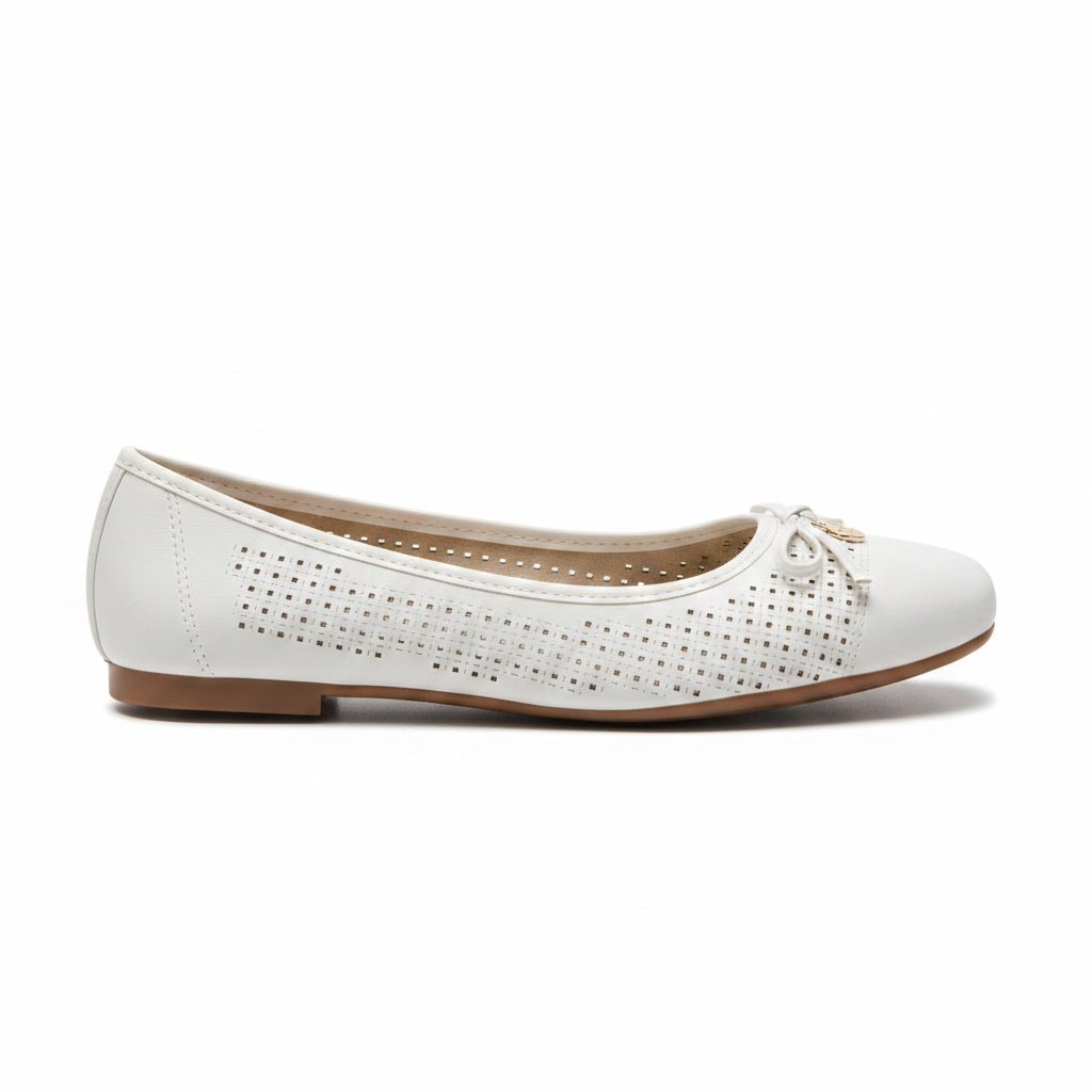 Moleca Sapatilha Bico Quadrado Laco Branco Off Charme Diario Branco 4