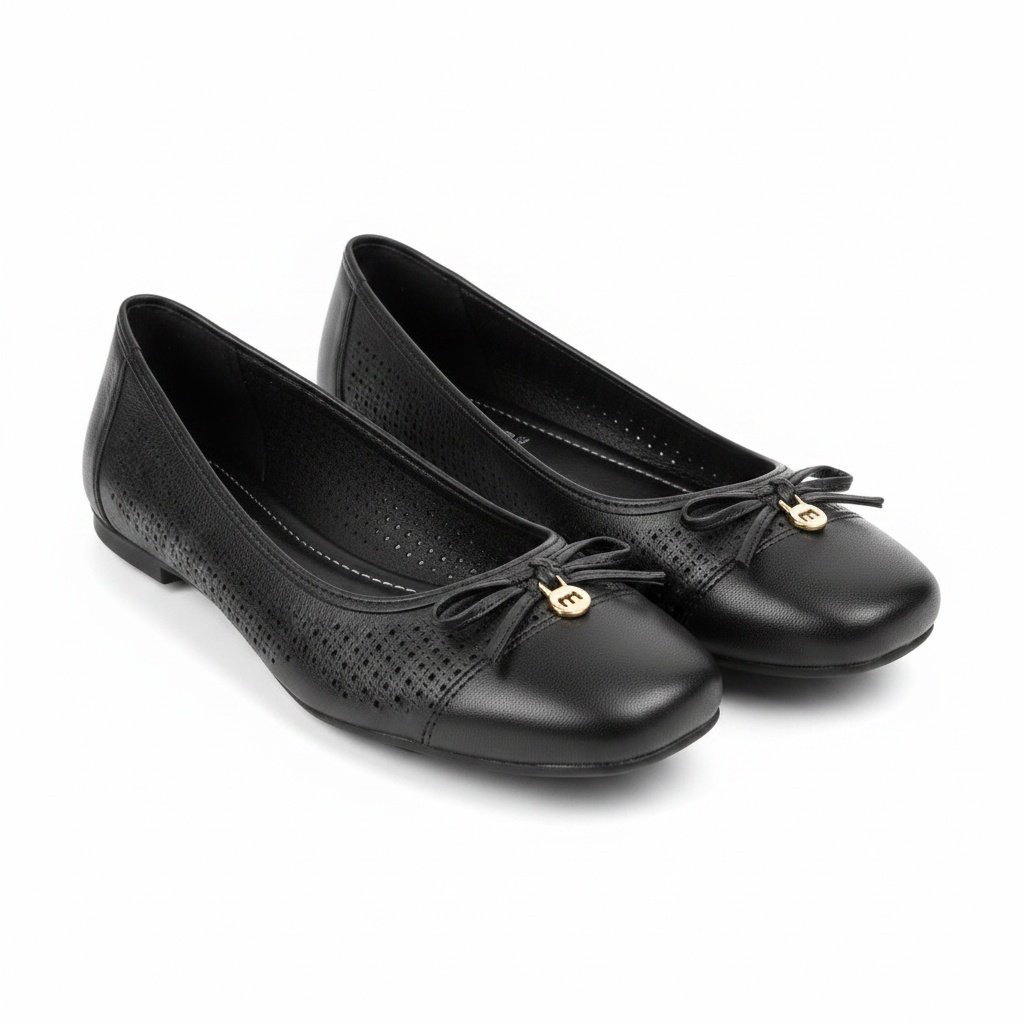 Sapatilha Moleca Preta Bico Redondo Elegancia Versatil Preto 2