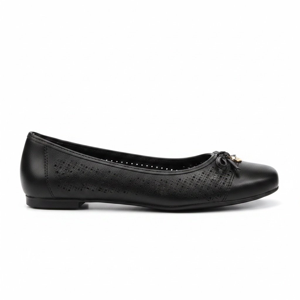 Sapatilha Moleca Preta Bico Redondo Elegancia Versatil Preto 3