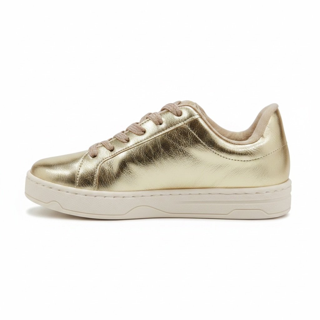 Tenis Moleca Dourado Feminino Brilho Urbano Dourado 3