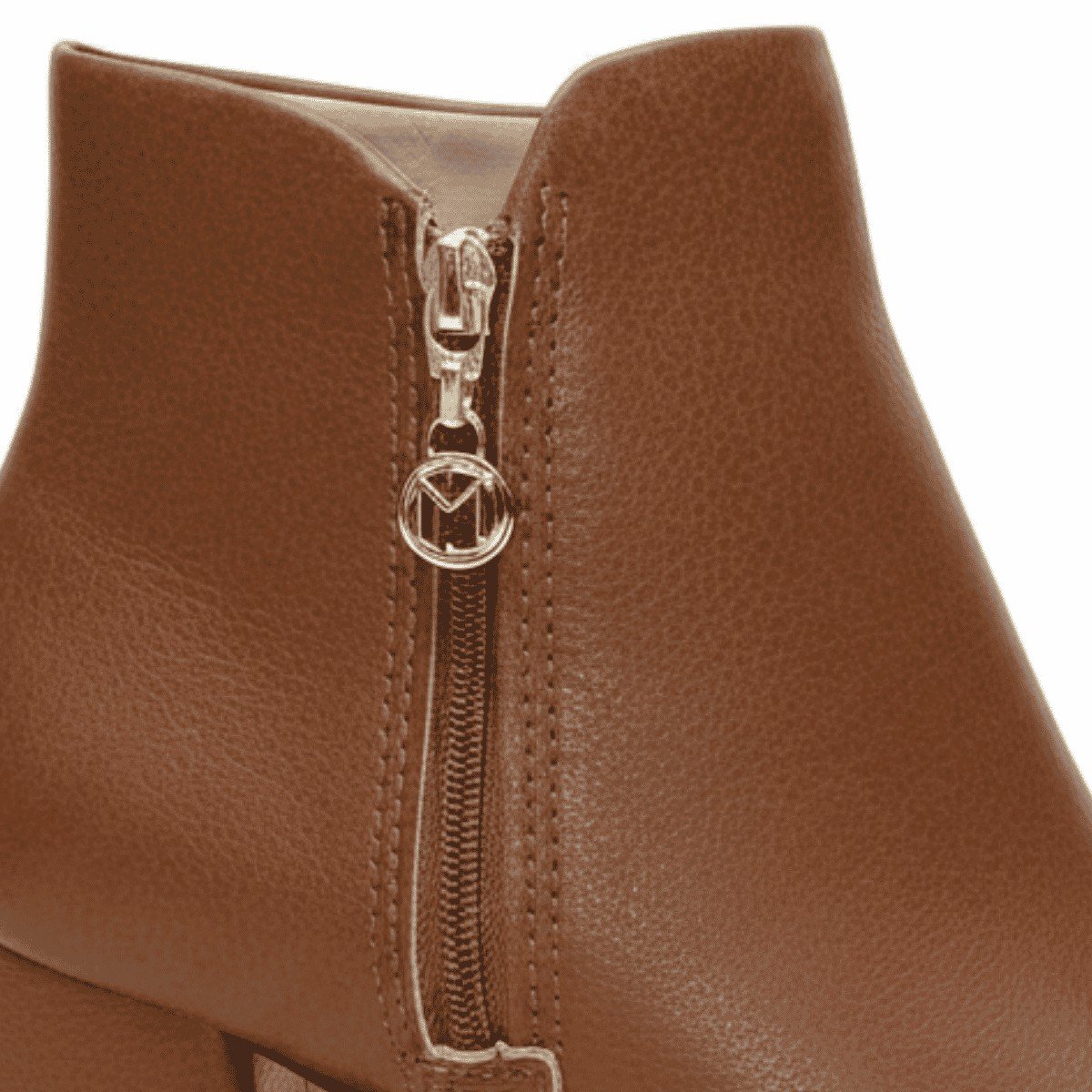 Bota Cano Curto Modare Caramelo Feminino Ziper lateral Marrom 4