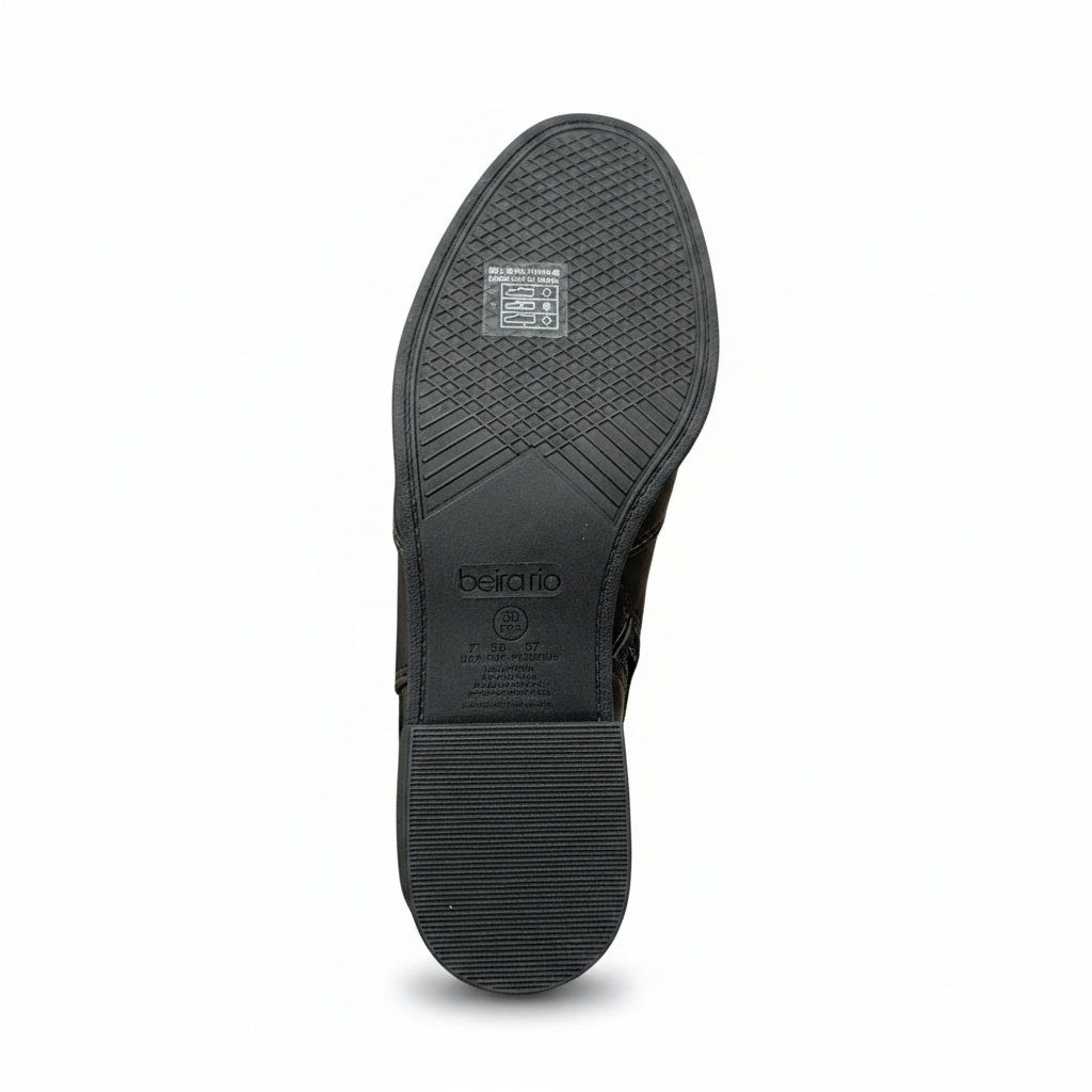 Bota Beira Rio Cano Curto Preta Detalhe Dourado Feminino Preto 6