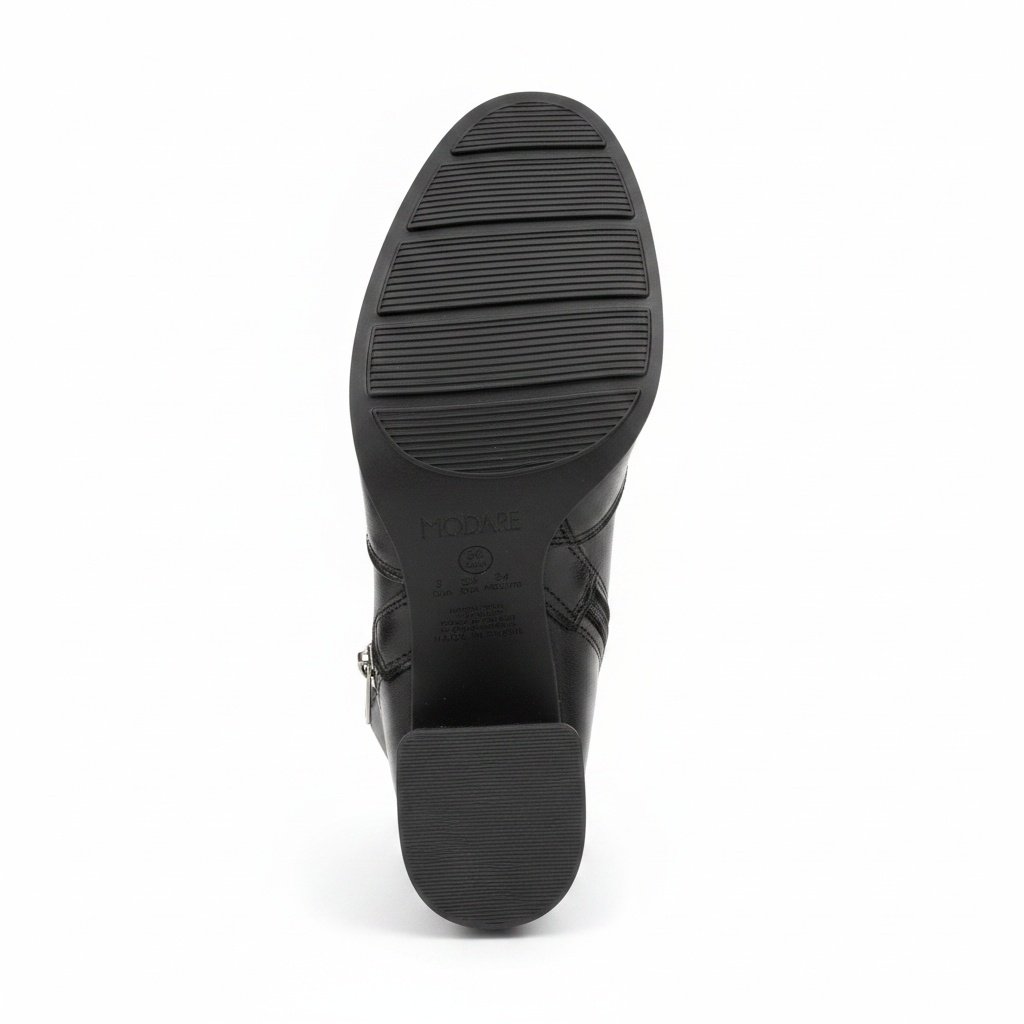 Bota Modare Preto Cano Curto Feminino Ziper Lateral Preto 6