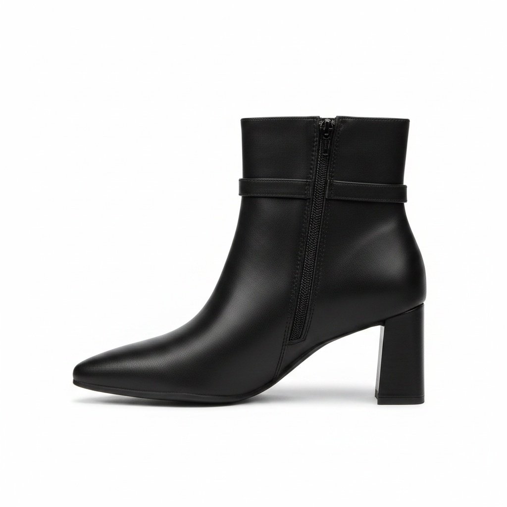 Bota Beira Rio Cano Curto Preta Feminino Estilo Moderno Preto 4
