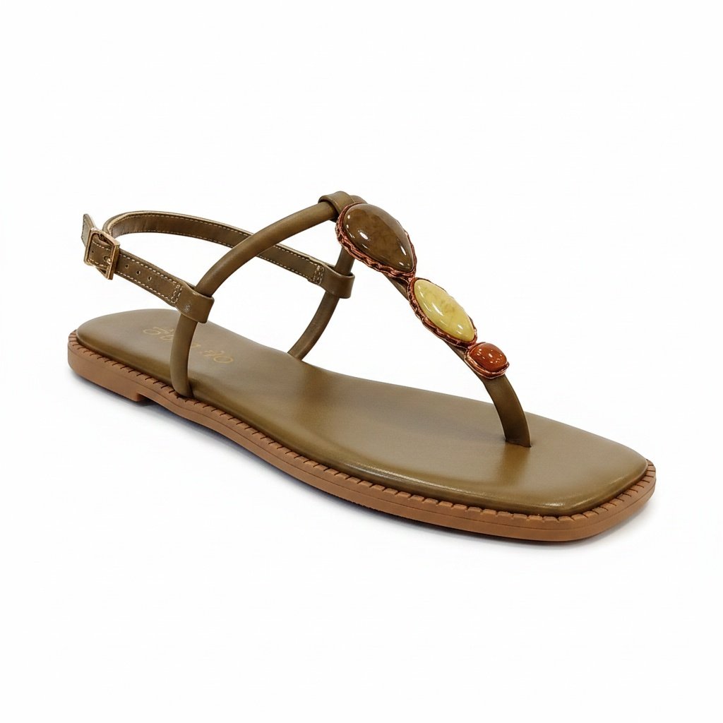 Beira Rio Rasteira Olive Feminino Design Sofisticado
