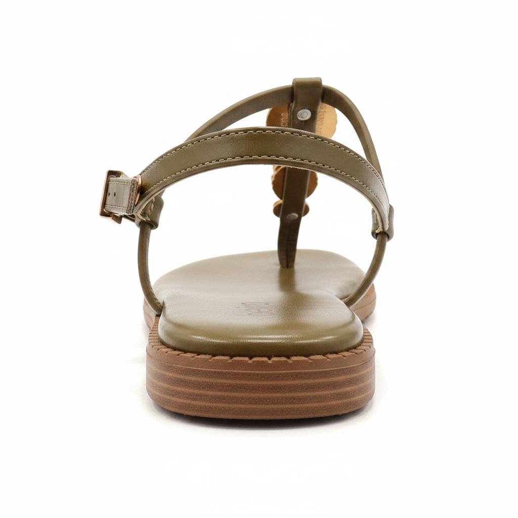 Beira Rio Rasteira Olive Feminino Design Sofisticado Verde 4