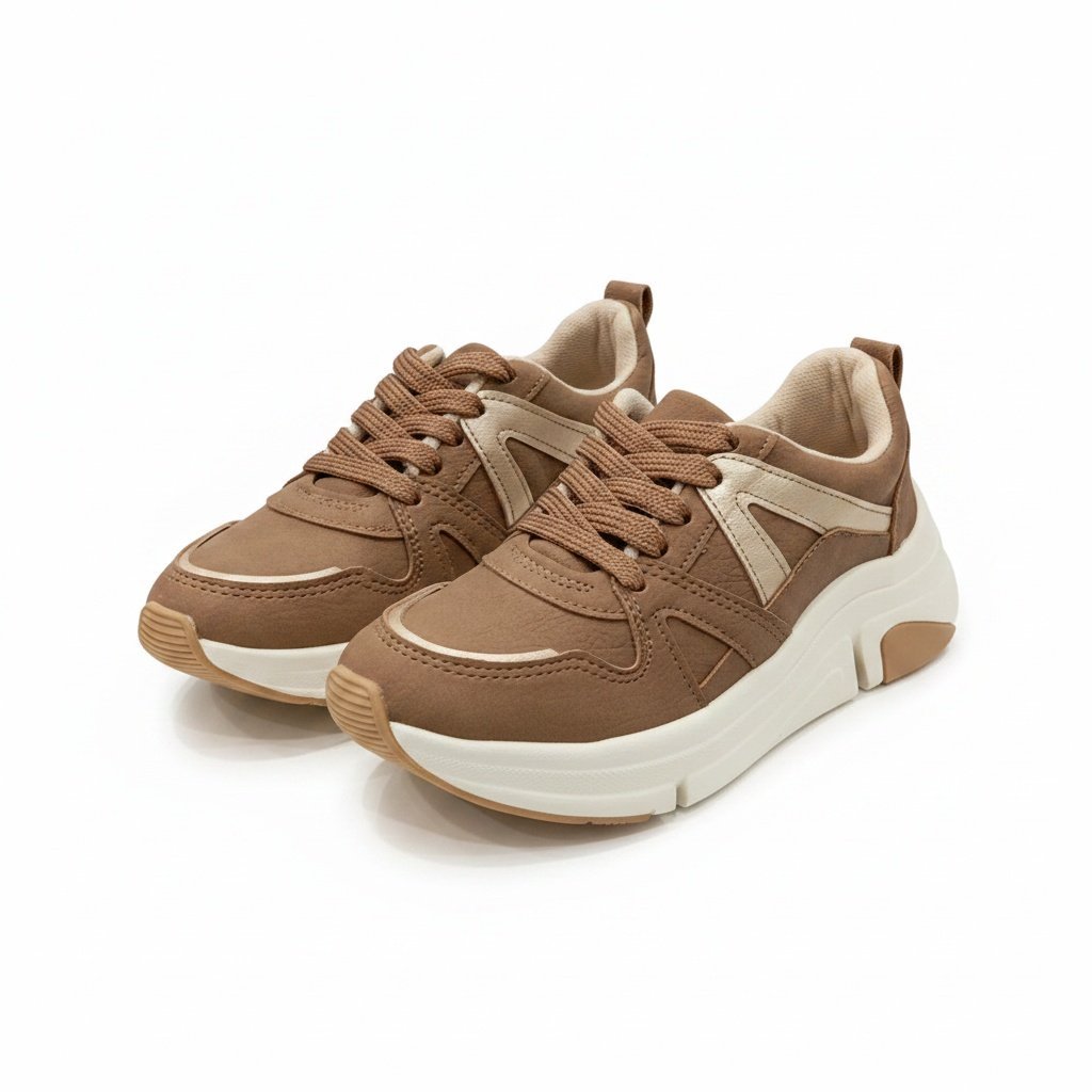 Modare Tenis Casual Castanho Dourado Design Ergonomico Marrom 2