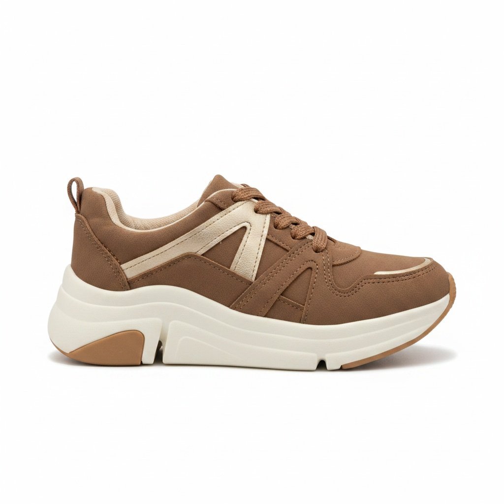 Modare Tenis Casual Castanho Dourado Design Ergonomico Marrom 3