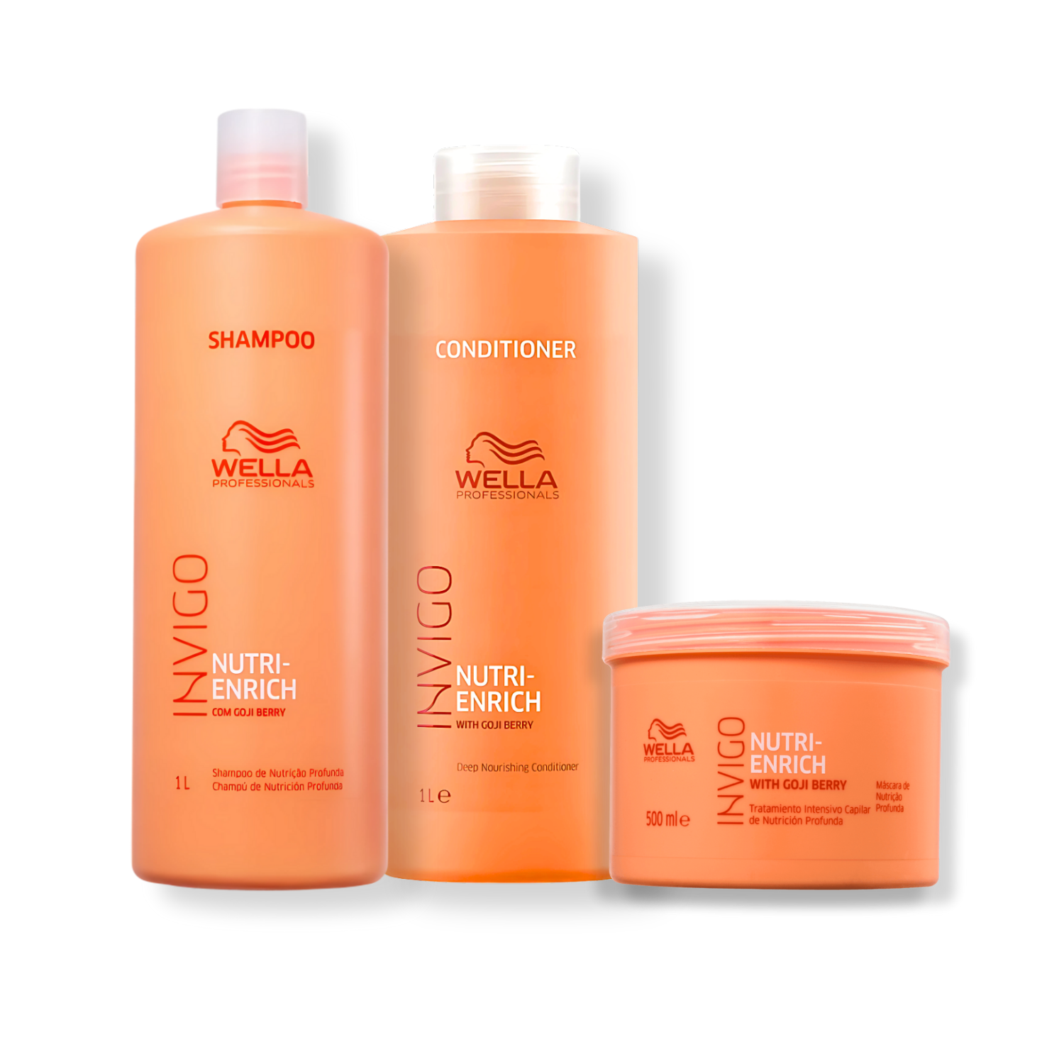 Kit Wella Professionals Invigo Nutri-Enrich - Shampoo 1L, Condicionador 1L e Mascara 500ml
