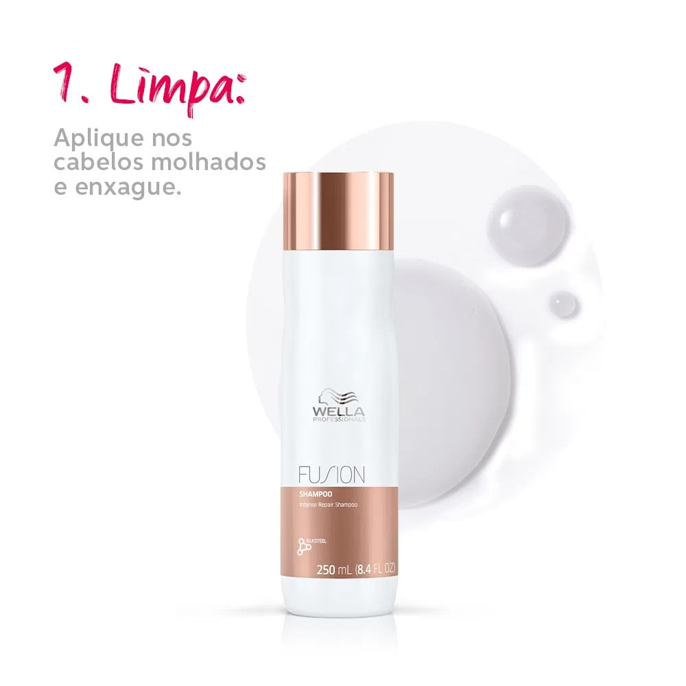 Kit Wella Professionals Fusion - Shampoo 250ml , Condicionador 200ml e Mascara 150ml ÚNICO 6