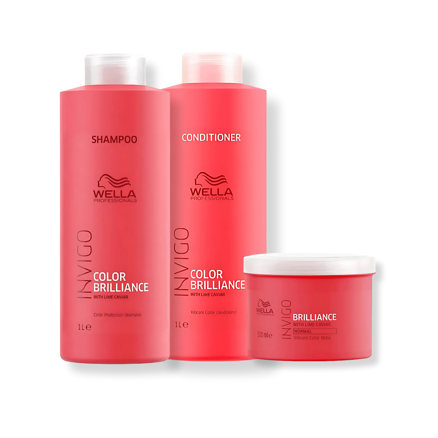 Kit Wella Professionals Invigo Color Brilliance - Shampoo 1L + Condicionador 1L + Mascara 500g