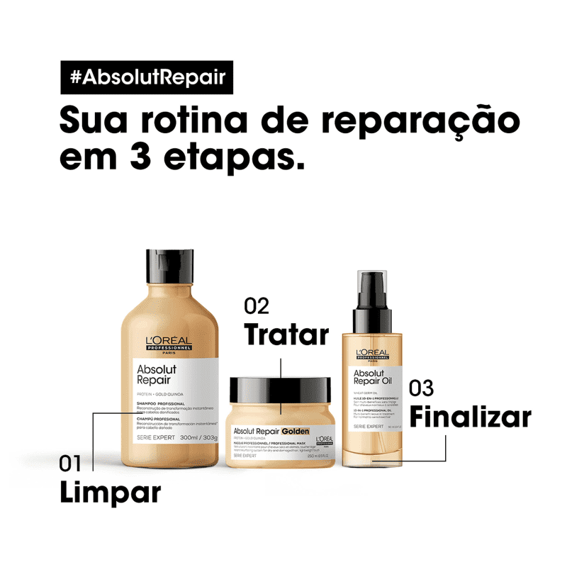 Oleo Capilar LOreal Professionnel Serie Expert Absolut Repair Gold Quinoa Protein 10 in 1 90 ml 90ml 3